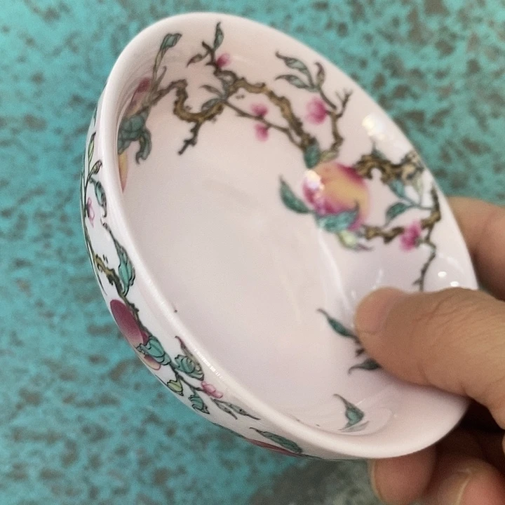 摆件陶红稀土寿桃普洱杯