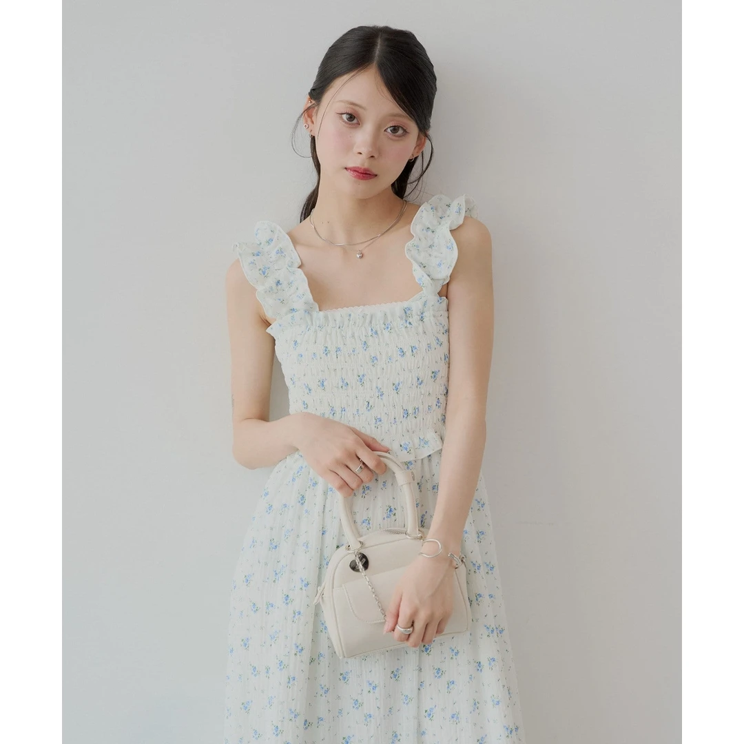 【MonTendre】C夏季新款日系休闲温柔甜美知性风荷叶边夏季连衣裙