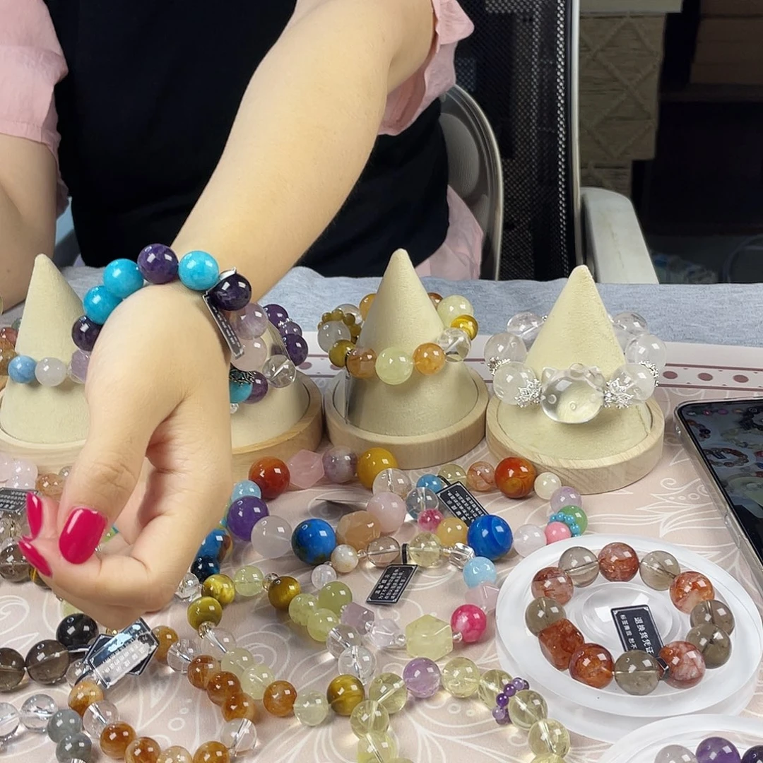 银S925镶嵌手链烟晶