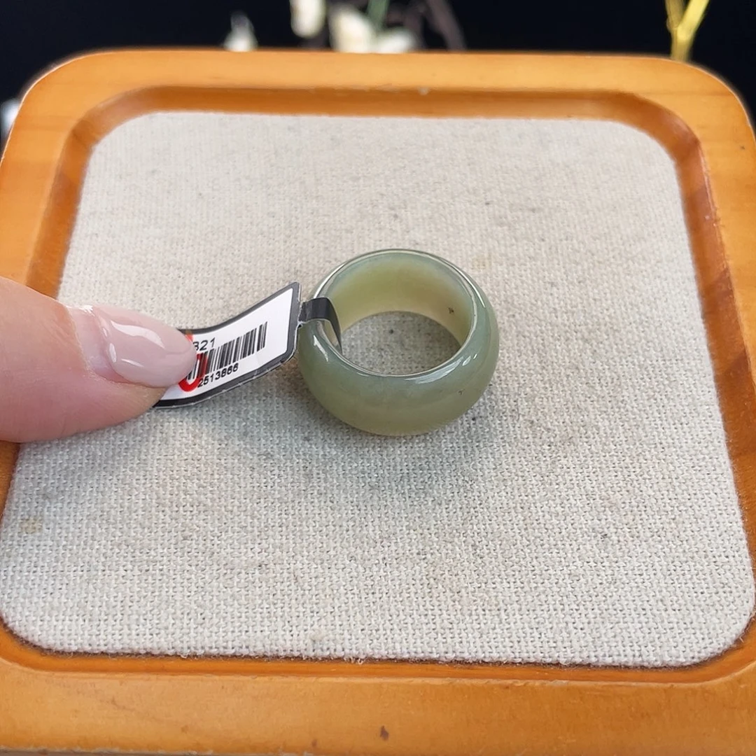 和田玉（糖玉）未镶嵌戒指Y22灰绿吨吨17.8不退换