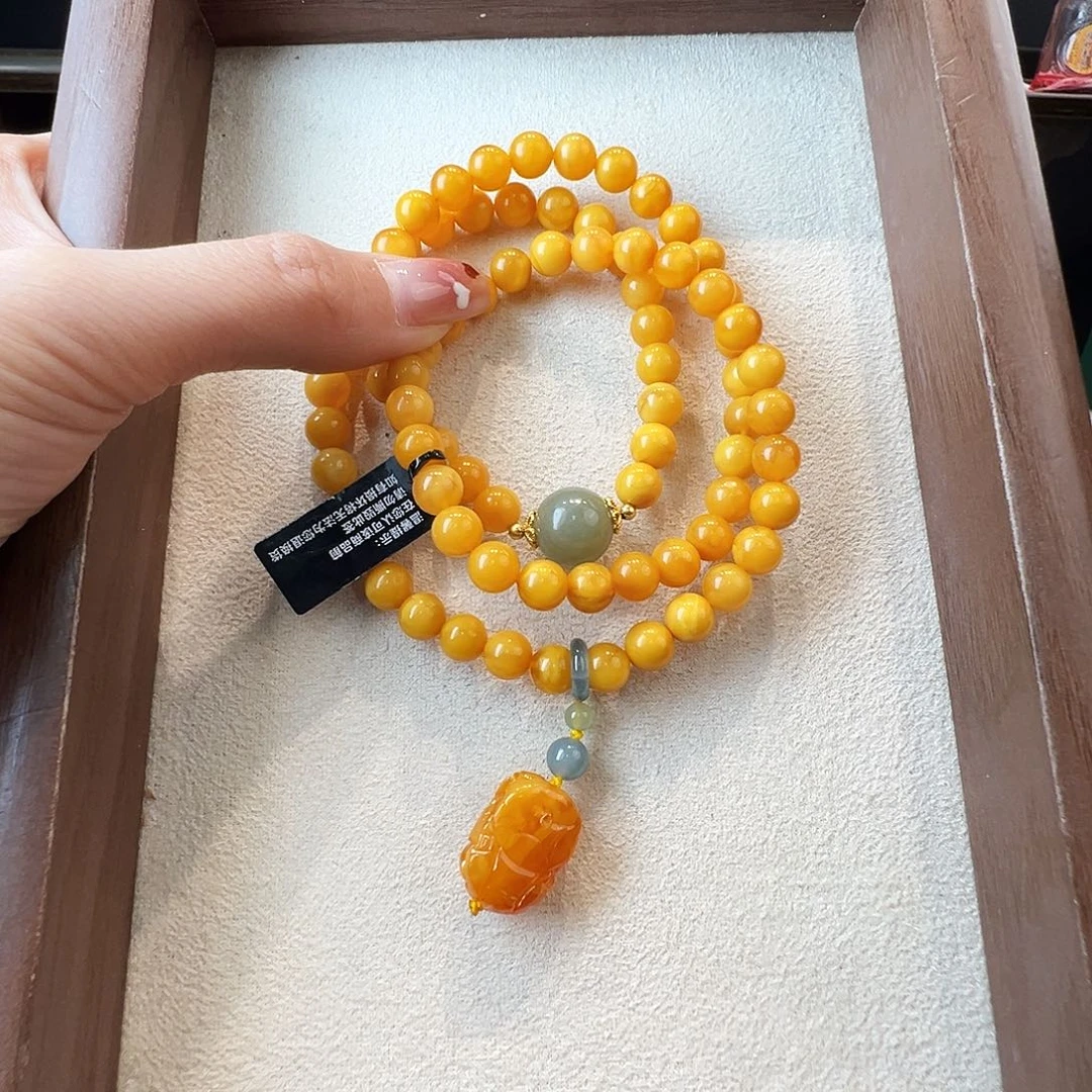 蜜蜡未镶嵌手链蜜蜡7.4mm