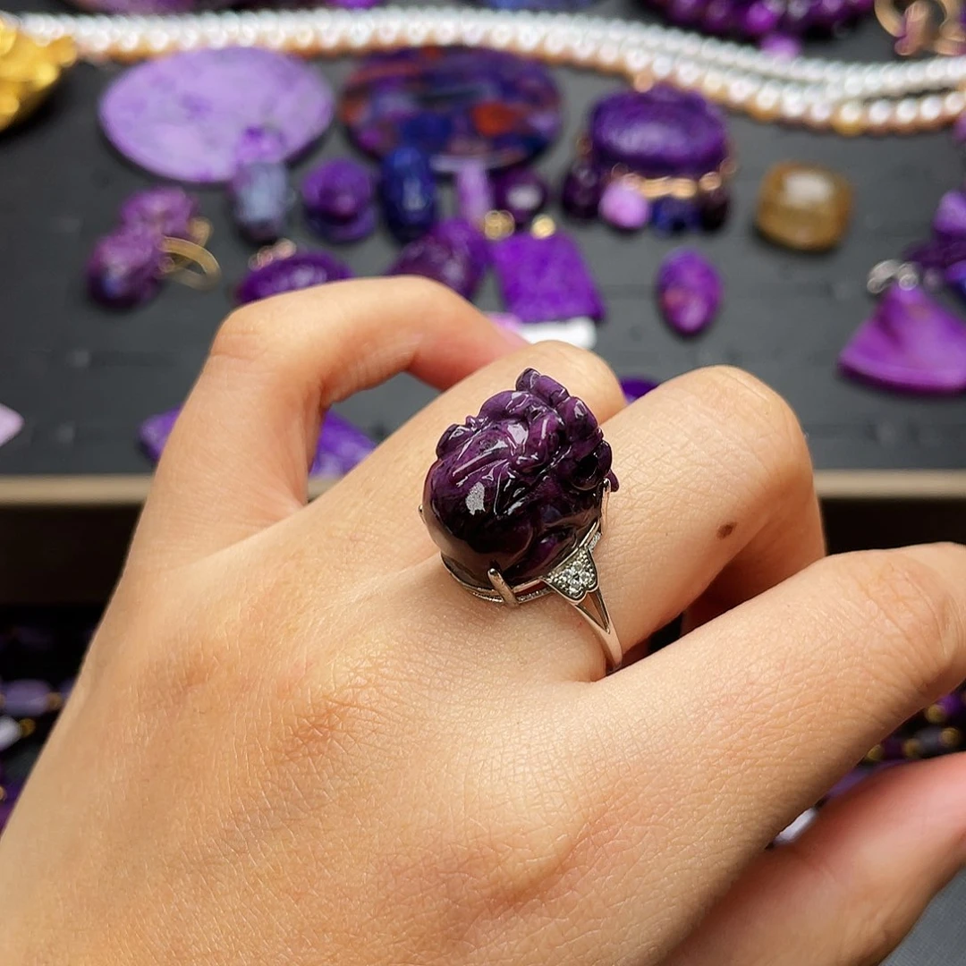 苏纪石（舒俱来）戒指银S925镶嵌