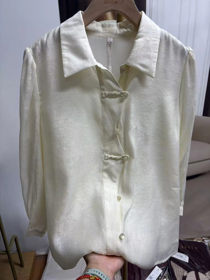 【YY735】春季新品时尚百搭温柔中国风雪纺衬衫上衣气质