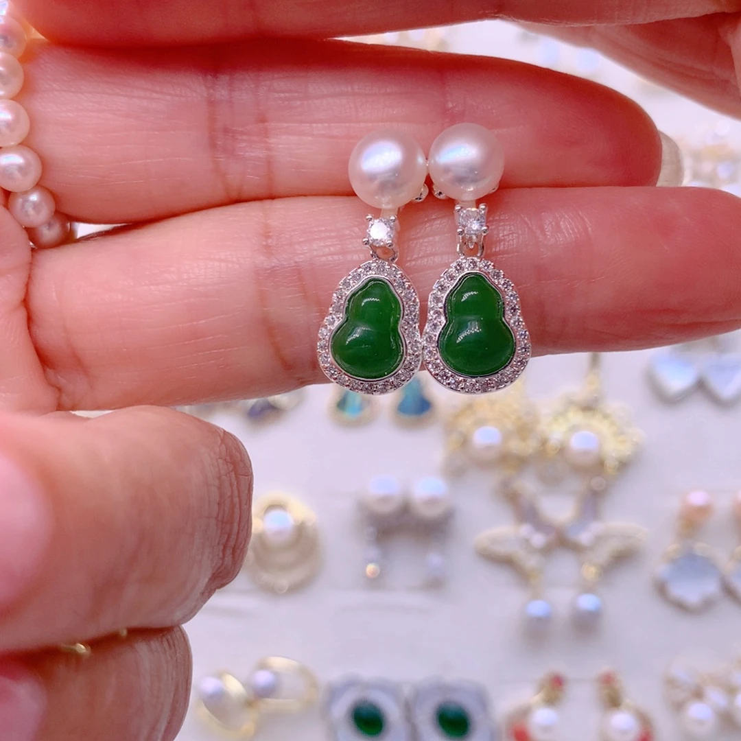 合金淡水珍珠耳饰