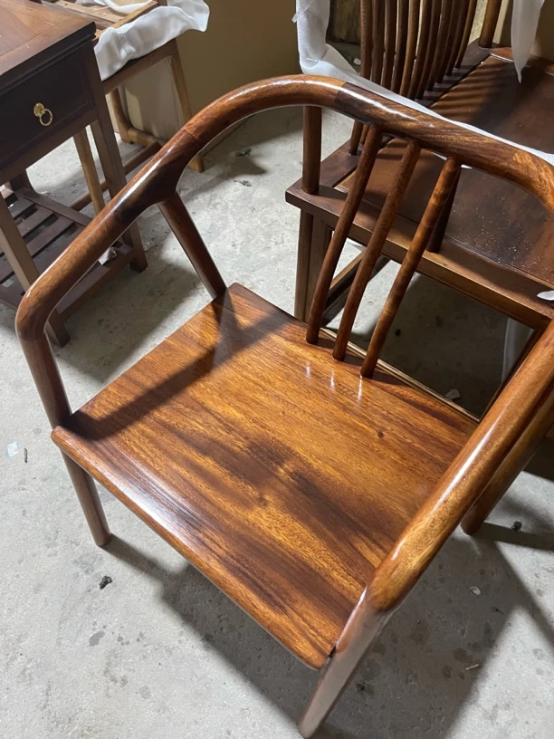 胡桃木沐尘椅新中式茶椅办公椅圈椅现代简约化妆椅子电脑椅书桌椅