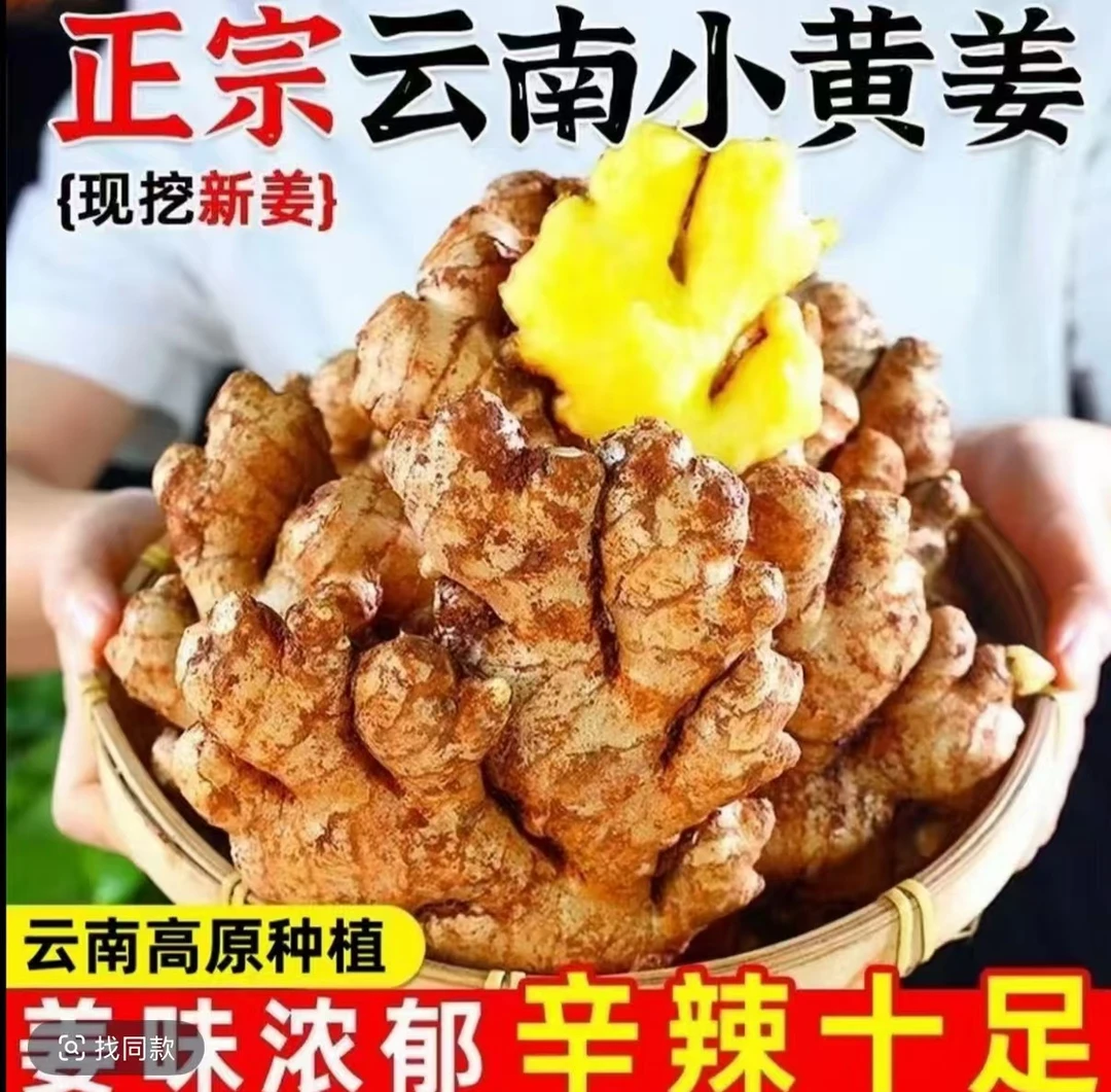 【不是老姜包退】整箱三斤云南小黄姜老姜新鲜现挖香辣十足可作调味