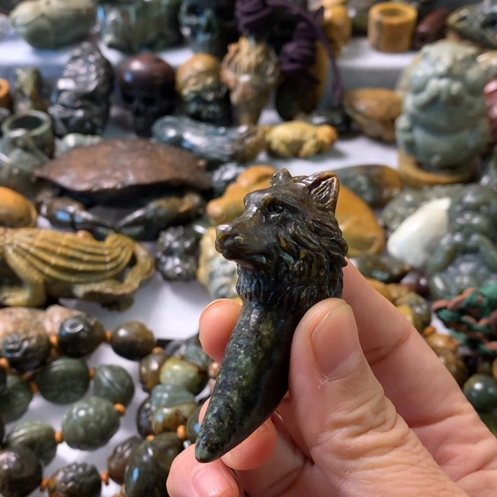 未镶嵌岫岩河磨玉（透闪石质玉）笔搁