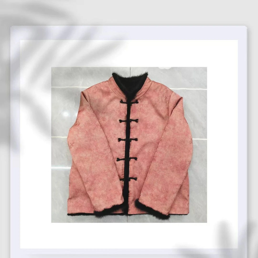 2813 水貂毛新中式外套时尚国风气质