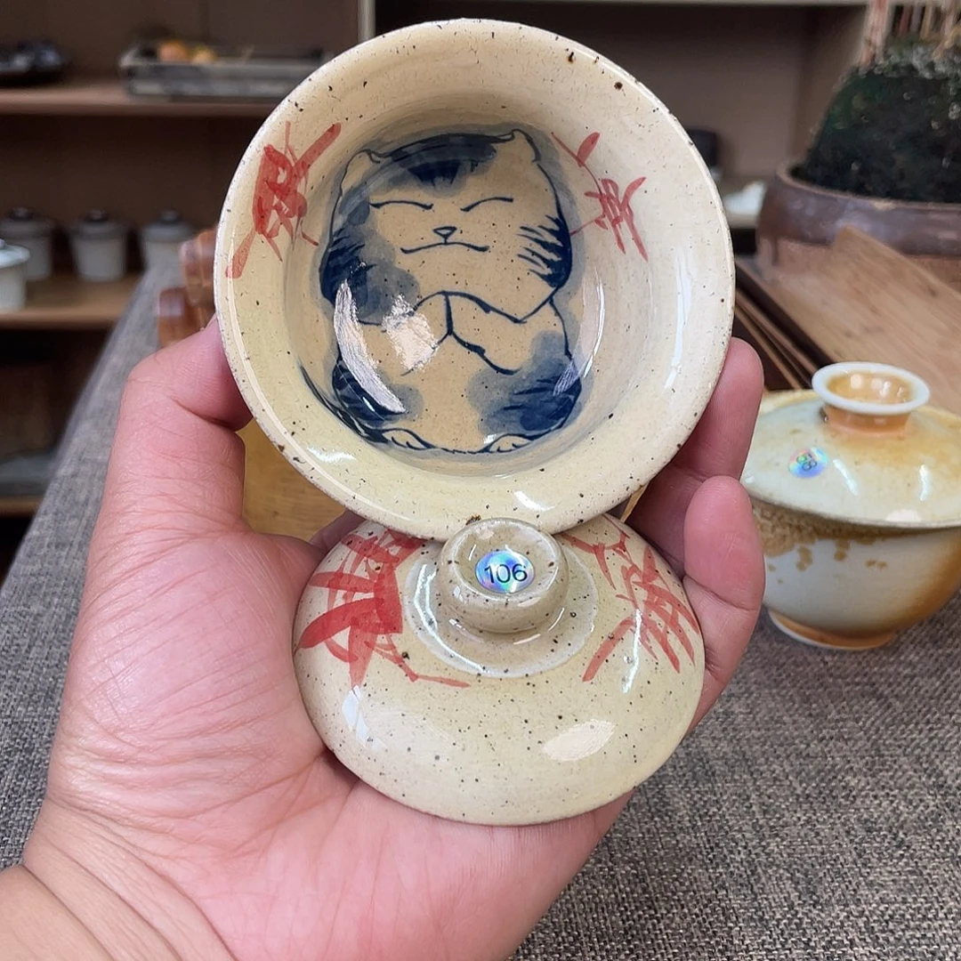 106号十三老师手绘盖碗