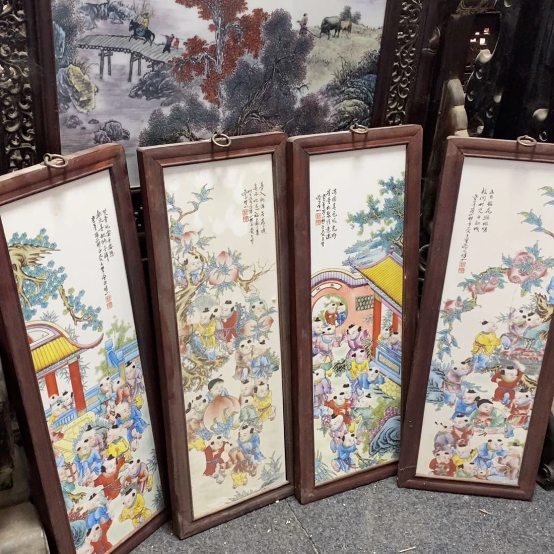 瓷片55*21*4 景德镇瓷板画柴窑烧制