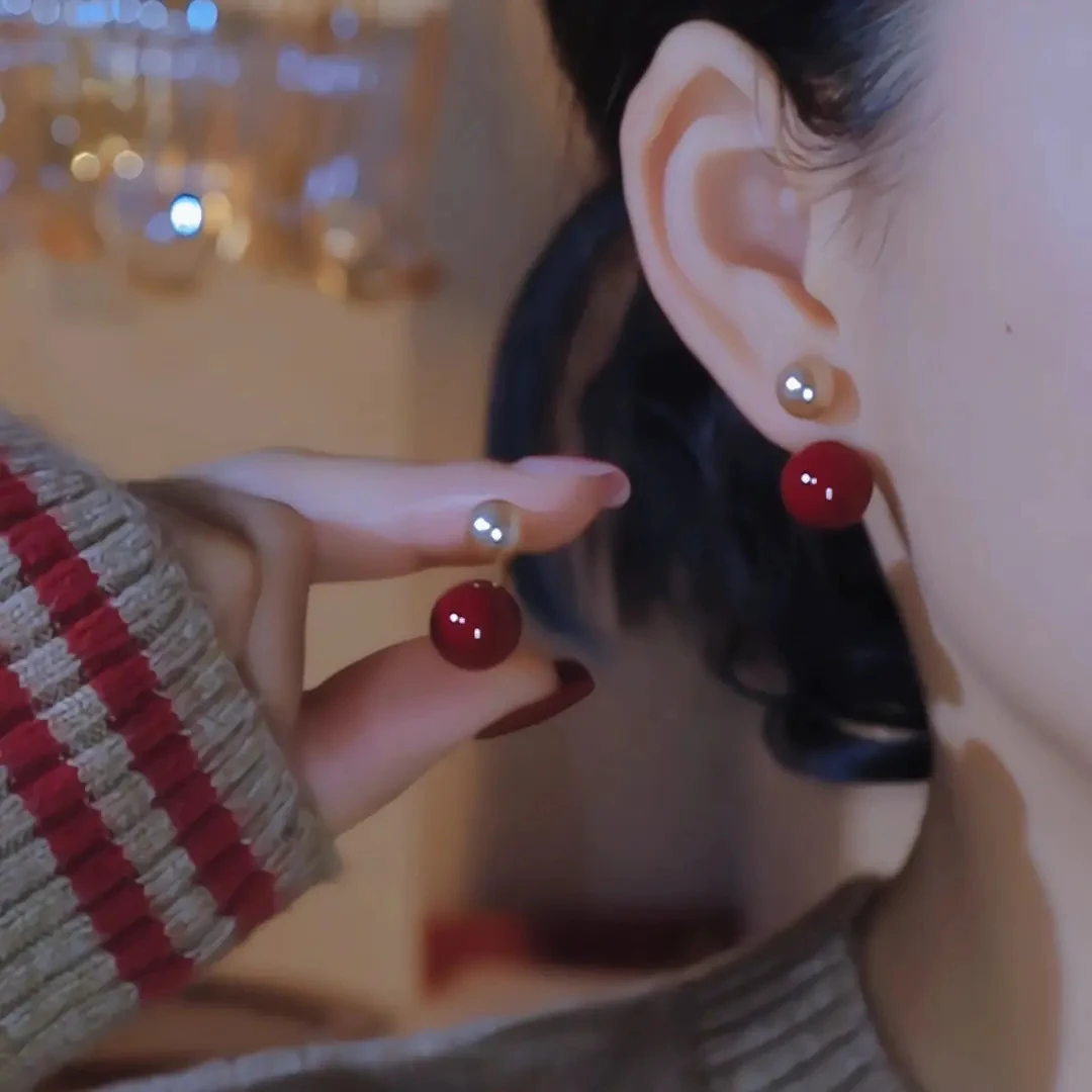 轻奢甜美耳环女2025新款爆款高级感两戴耳钉百搭耳饰