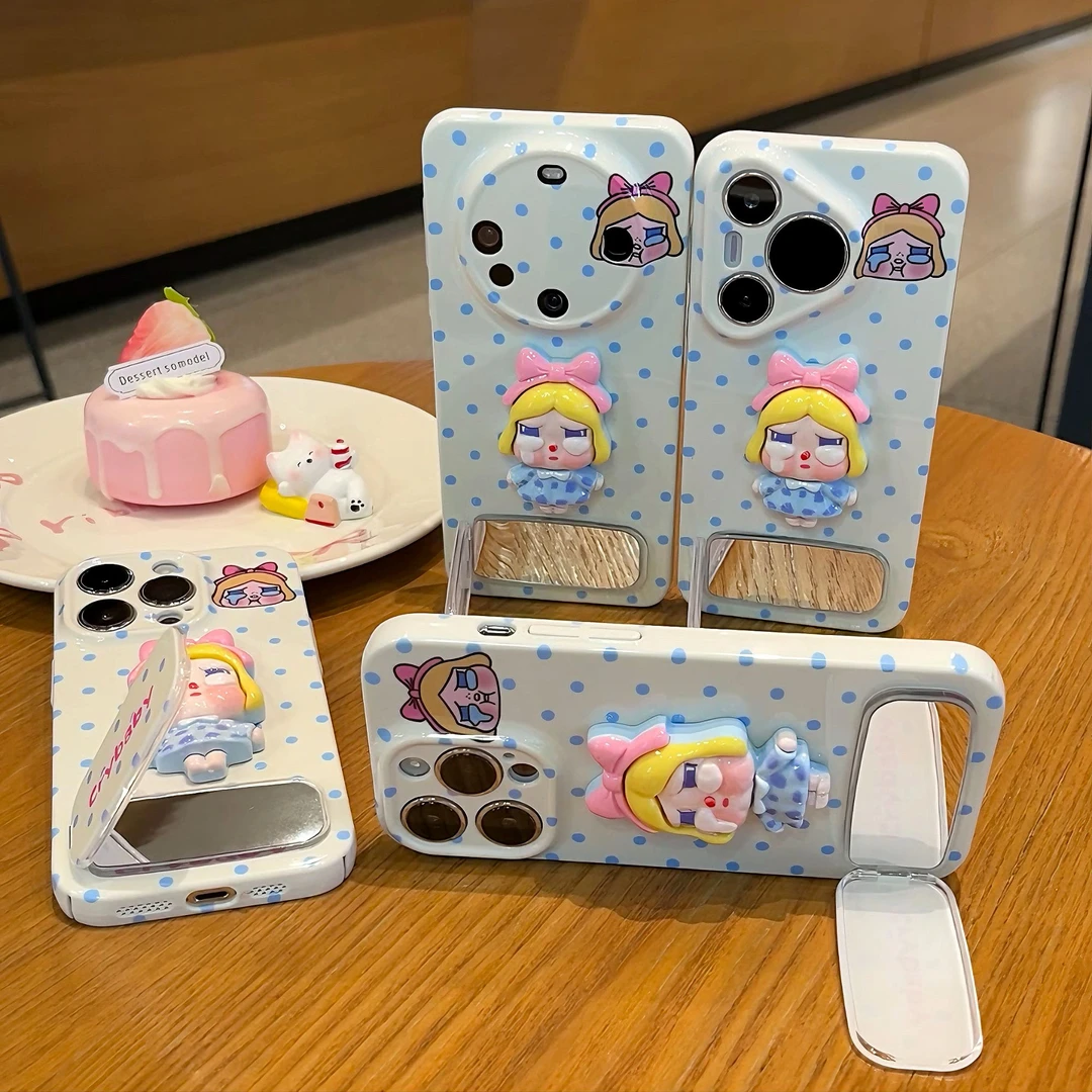 雅天立闺蜜立体卡通哭娃适用苹果15新16手机壳华为vivo小米oppo硬