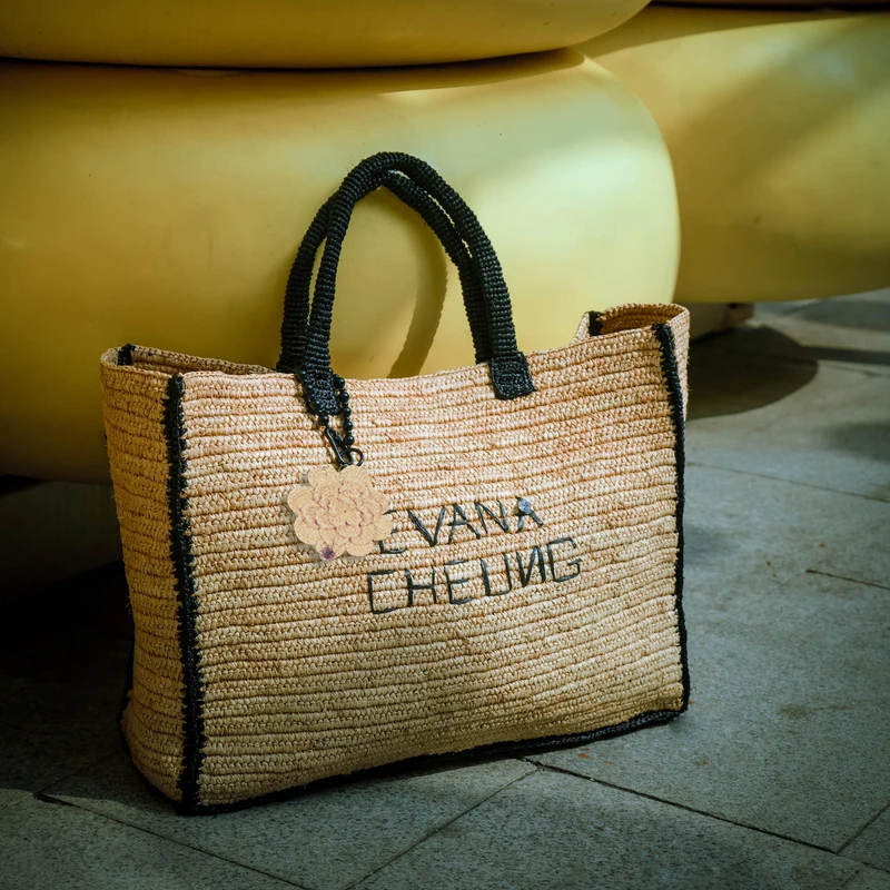 澳洲设计师品牌EvanaCheung【miami系列】手工编织拉菲草包