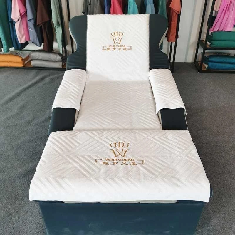 新疆西藏包邮高端双面绒足浴沙发巾四件套加厚按摩椅床单足疗沙发