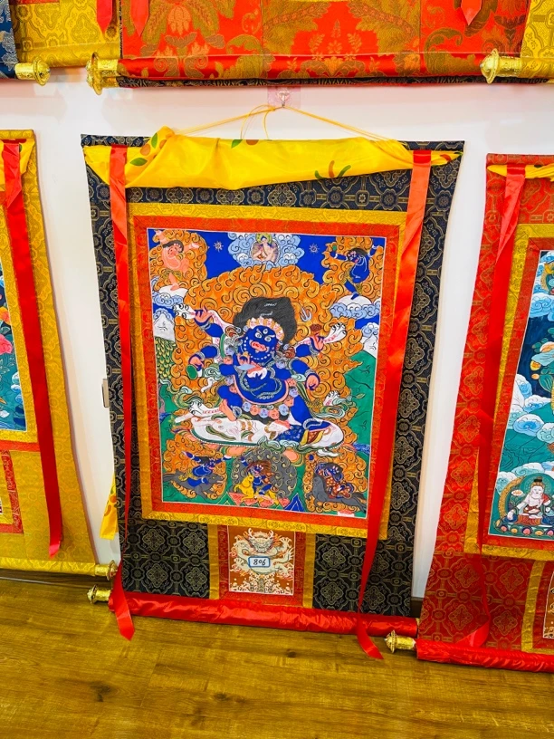 热贡精品唐卡六臂玛哈嘎拉手绘806