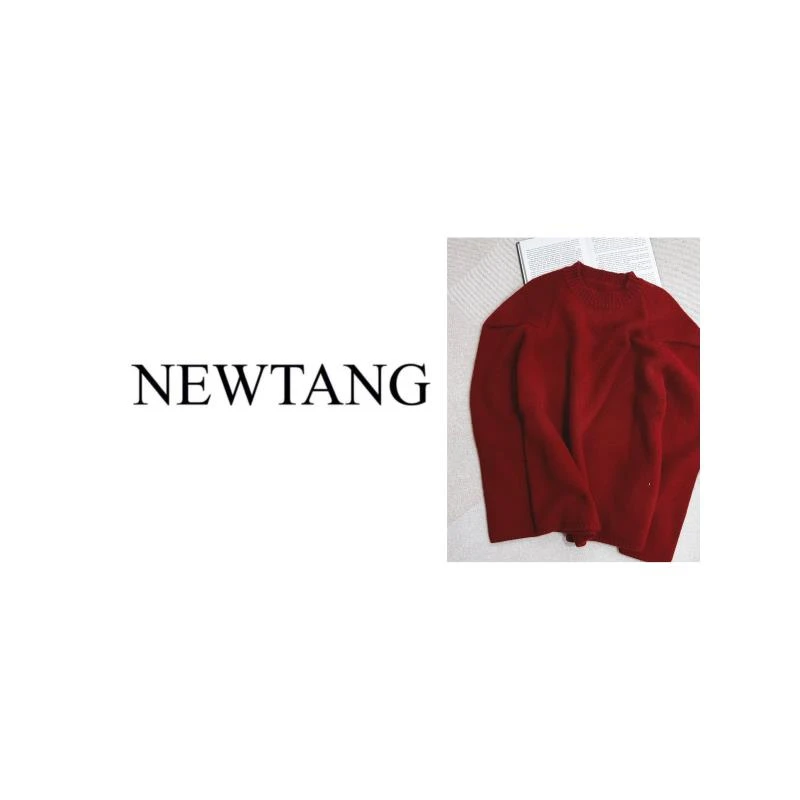 【插肩】小众秋冬季新款设计感毛衣上衣 红色粉色棕色