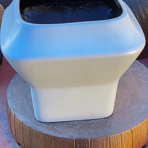 紫砂花盆口15.5高度18.白色外贸