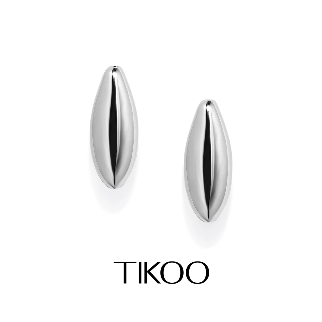TIKOO 铜合金耳饰 小众设计素面金耳坠轻奢高级感耳饰新款