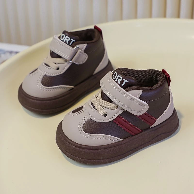 春秋新款高帮宝宝鞋女童软底学步鞋2025男童防滑休闲鞋轻便运动鞋