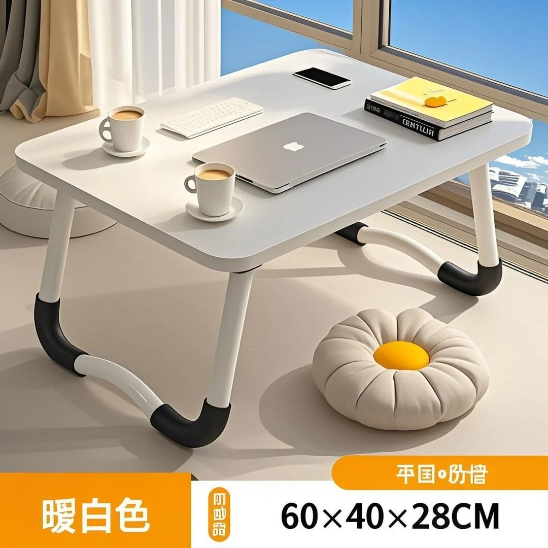 床上书桌笔记本电脑桌暖白色学生宿舍写字小桌子折叠桌宿舍神器LW