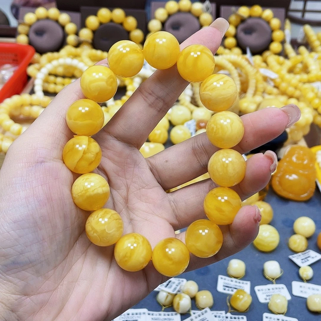 未镶嵌琥珀裸石葫****?单珠手串16+mm微瑕.福利款