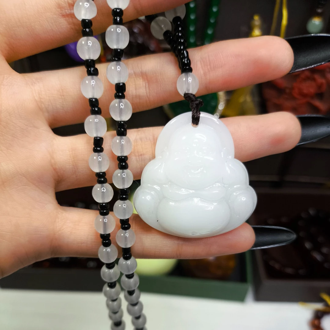 SC-905 白色佛公吊坠链子