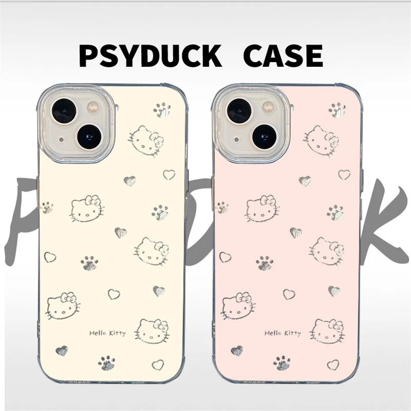 适用苹果华为一加小米淡黄全包IMD羽纱卡通动漫笑脸防摔手机壳ins