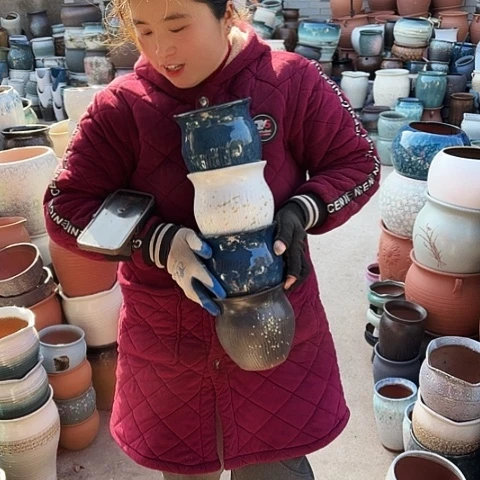 口14高14瑕疵盆子。