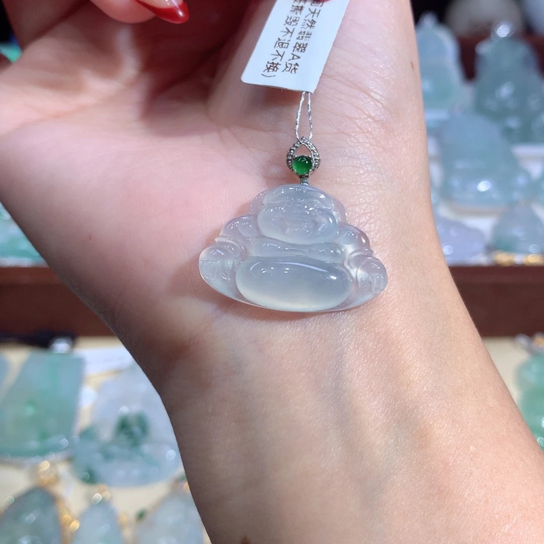 吊坠(不含链)18K金镶嵌翡翠
