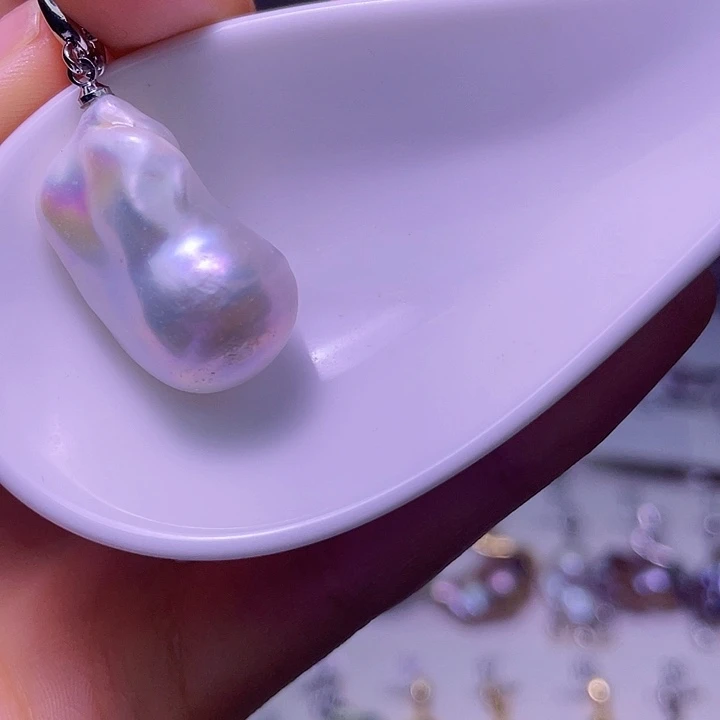 淡水珍珠吊坠(不含链)合金19