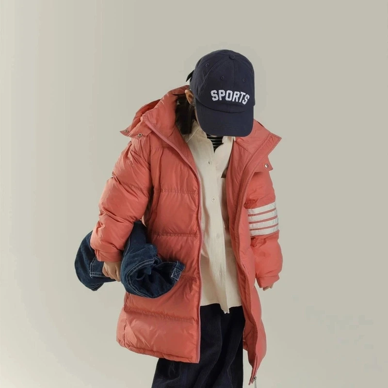 【缱绻时光】冬季连帽长款保暖90绒儿童羽绒服外套R752