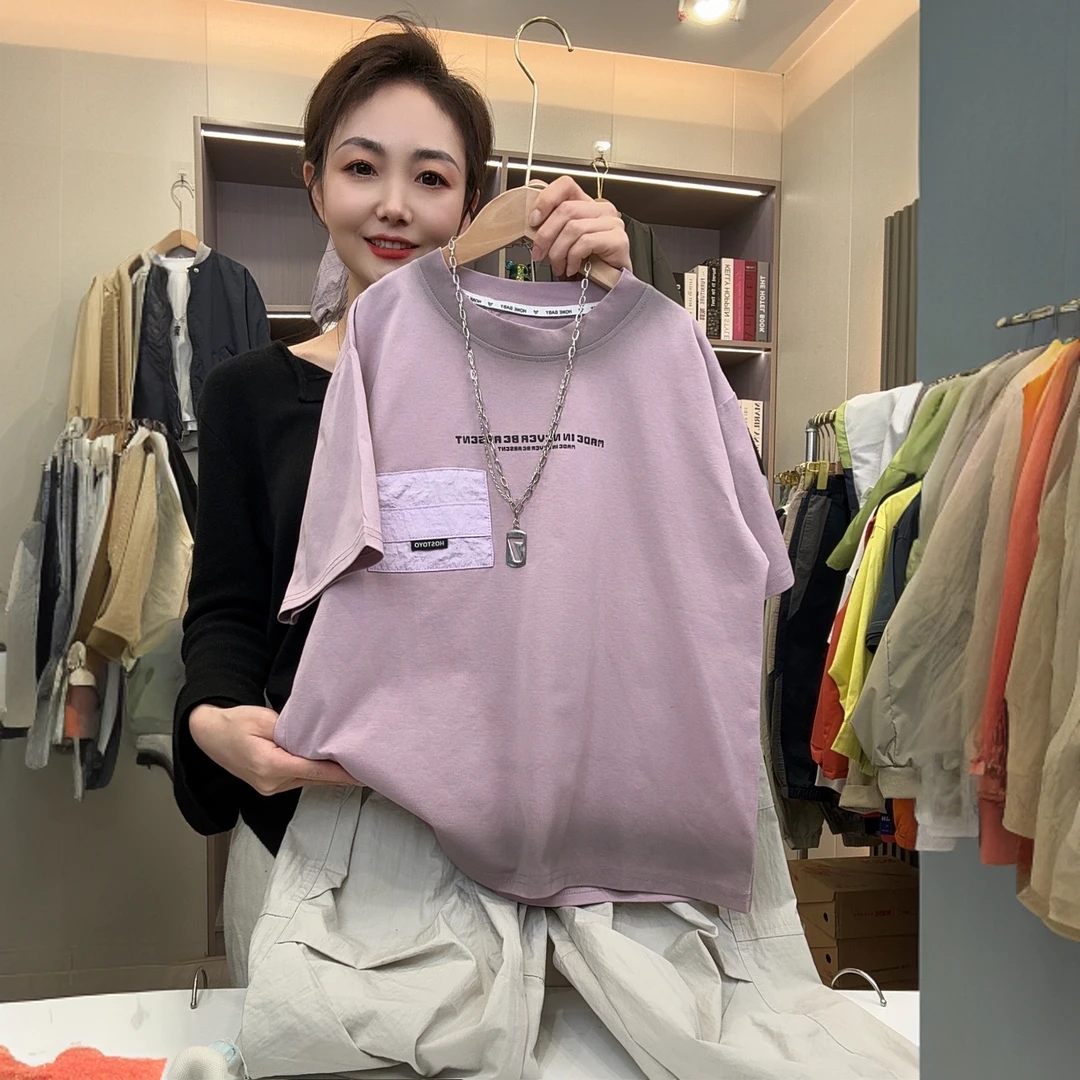 儿童男童短袖T恤夏季百搭喷染工艺韩版宽松中大童休闲T恤男童半袖