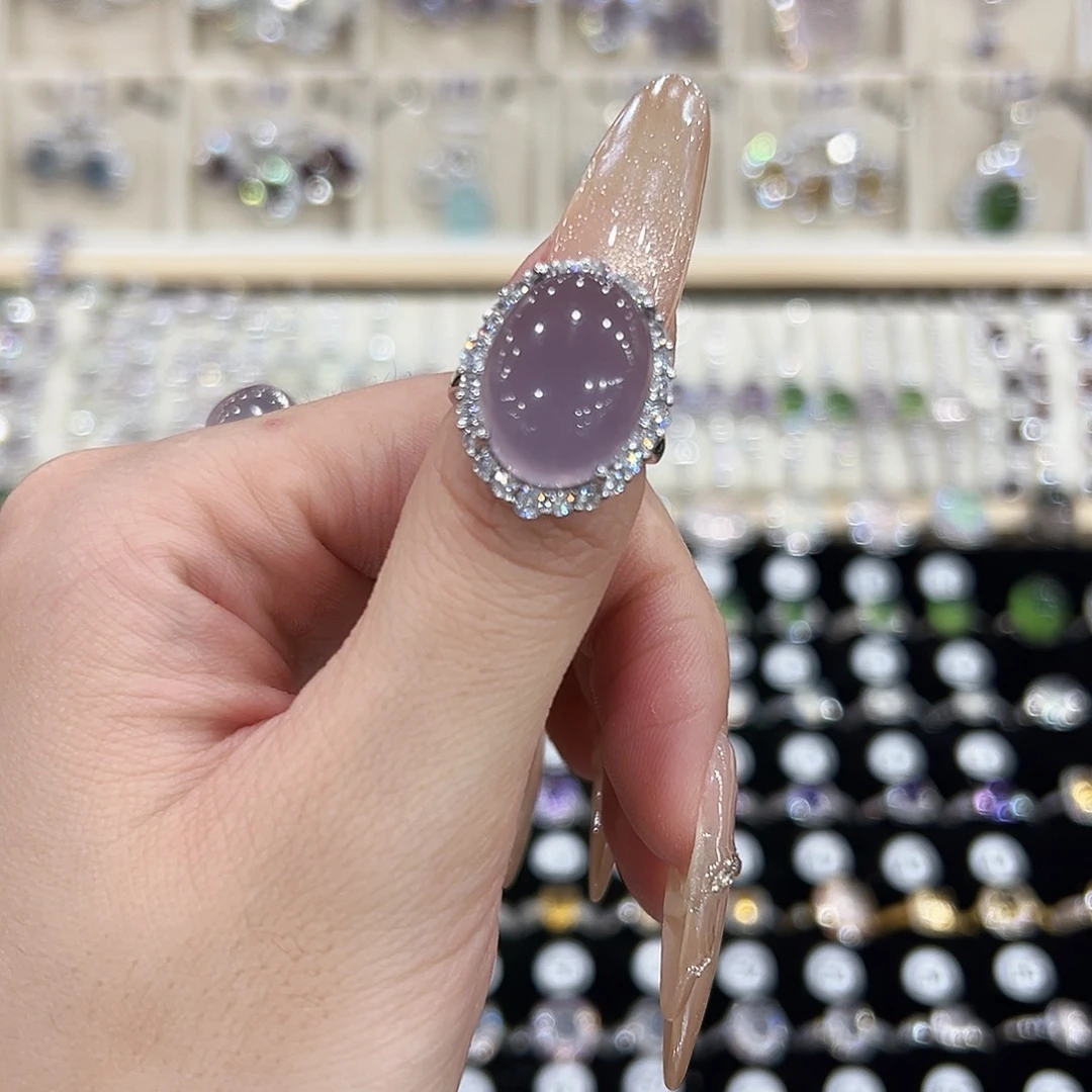 阿***彐萤石戒指银S925镶嵌