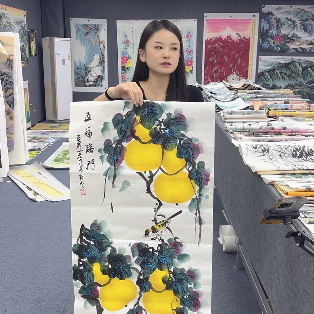 国画作品小姐姐放漏…