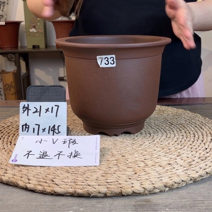 紫砂花盆 微瑕紫泥金钟733