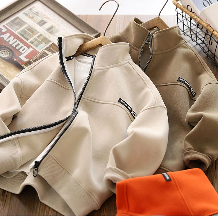 男童拉链外套2025春秋新款儿童运动服上衣中大童夹克衫潮