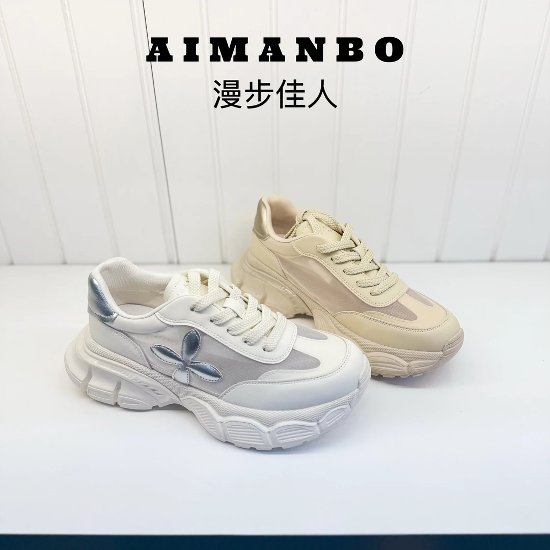 【漫步佳人】3220 04586女士夏季厚底百搭透气时尚休闲运动鞋