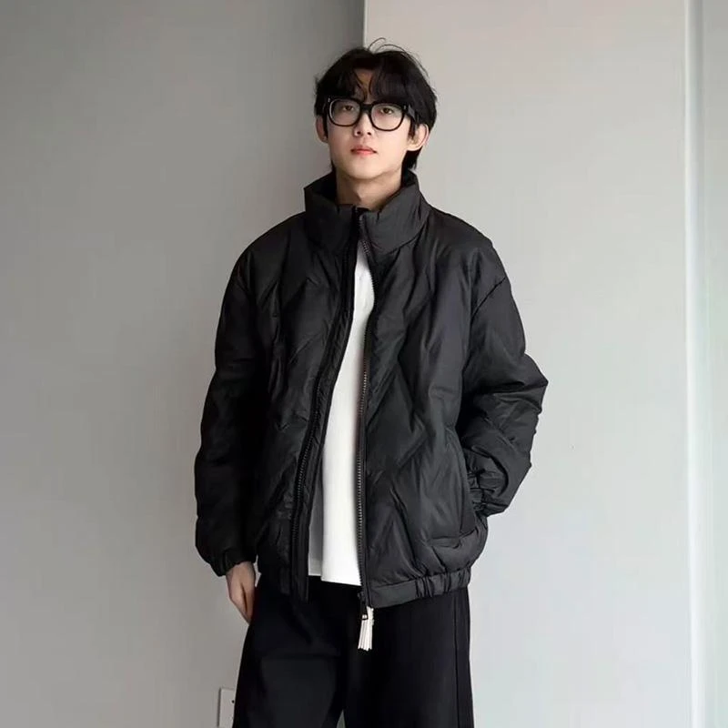 冬季羽绒服男压胶2025款立领帅气初冬羽绒外套白鸭绒男士羽绒衣