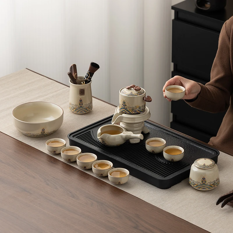 汝窑茶具套装家用轻奢懒人泡茶神器自动茶壶茶杯一整套礼盒装
