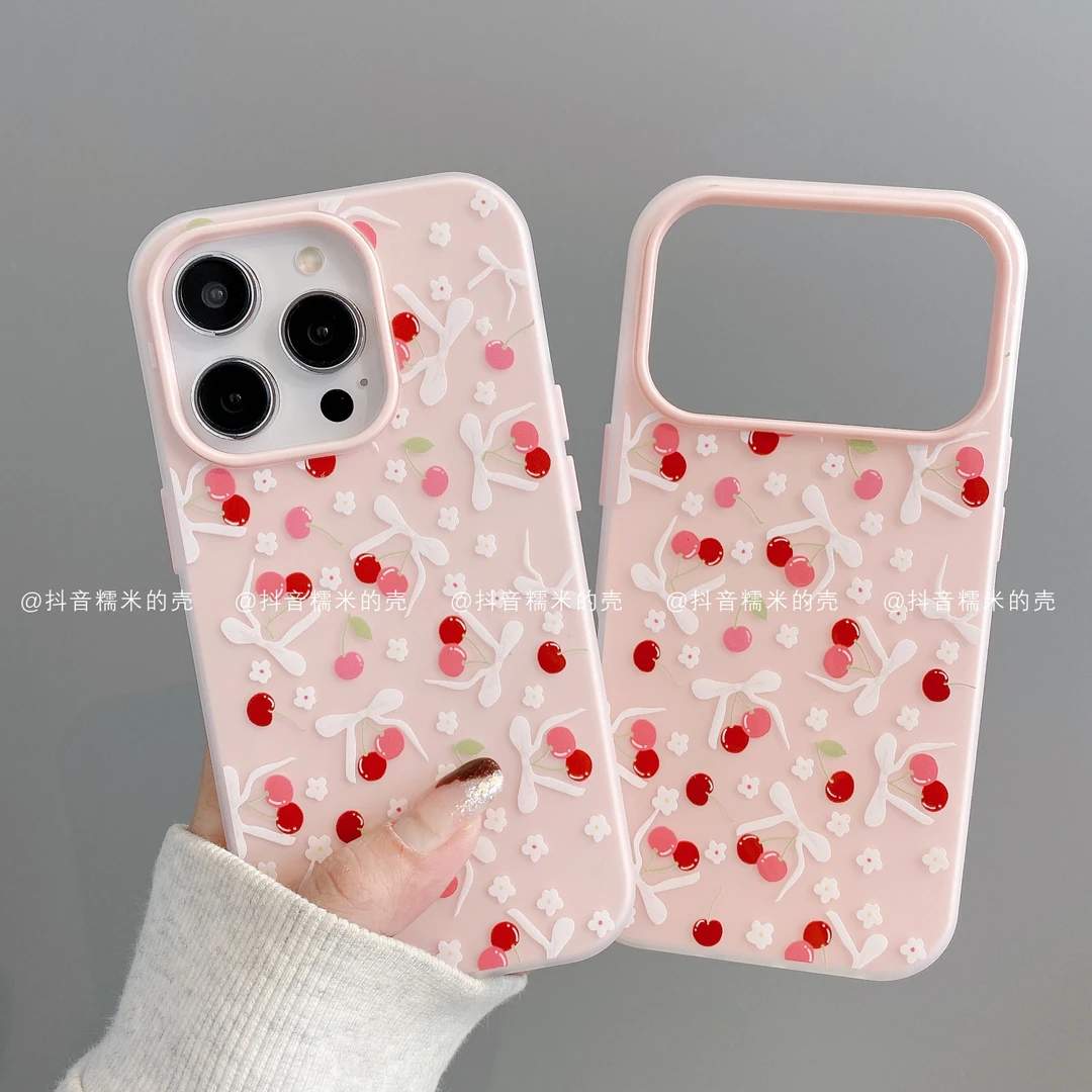 果冻壳适用iphone17promax苹果16手机壳15/14/13/12/11华为潮樱桃