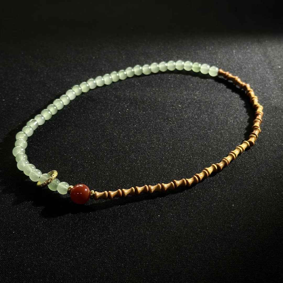 非金属木质手链 【枫华堂】FH123 木质➕全绿水清新气质百搭双圈手串