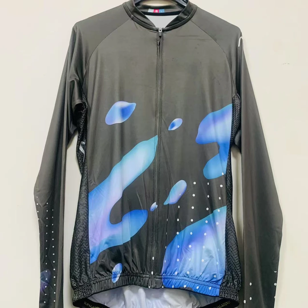 SQ 1003【石墨灰牛奶丝拼接长袖男士】ILPALADINO专业骑行服