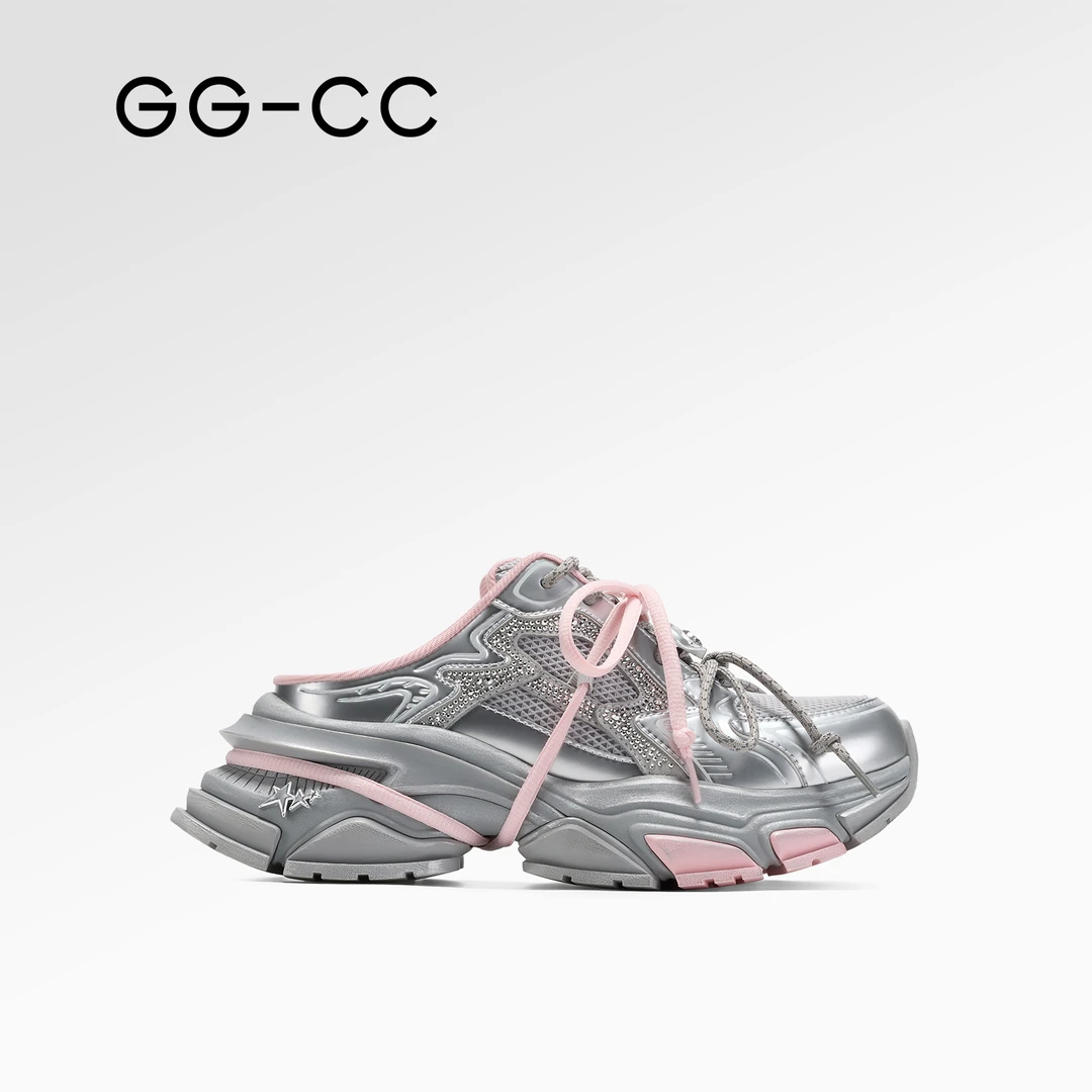 GG-CC【赛博片场】2025年春季潮流厚底擦色半拖老爹鞋6015