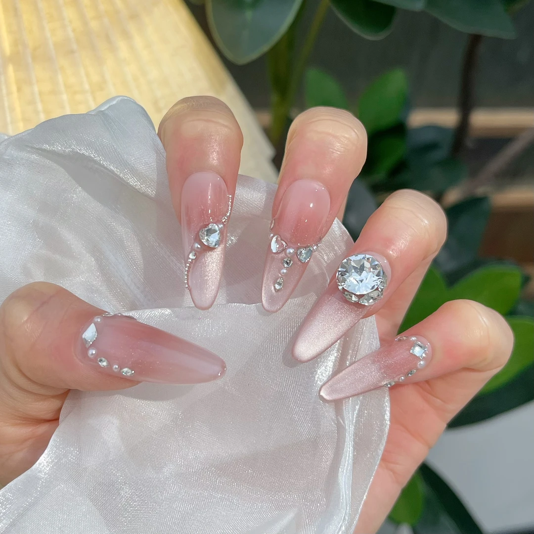 【镜忆】设计师款 猫眼少女 可重复穿戴美甲 施家华子钻