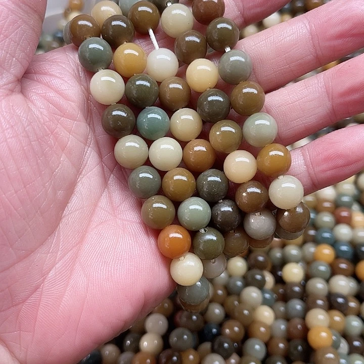 白玉菩提吊坠瑕疵10多宝圆珠114颗