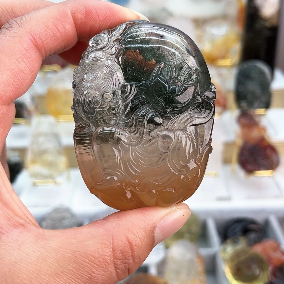 水晶666兔毛幽灵凤狐未镶嵌竹*