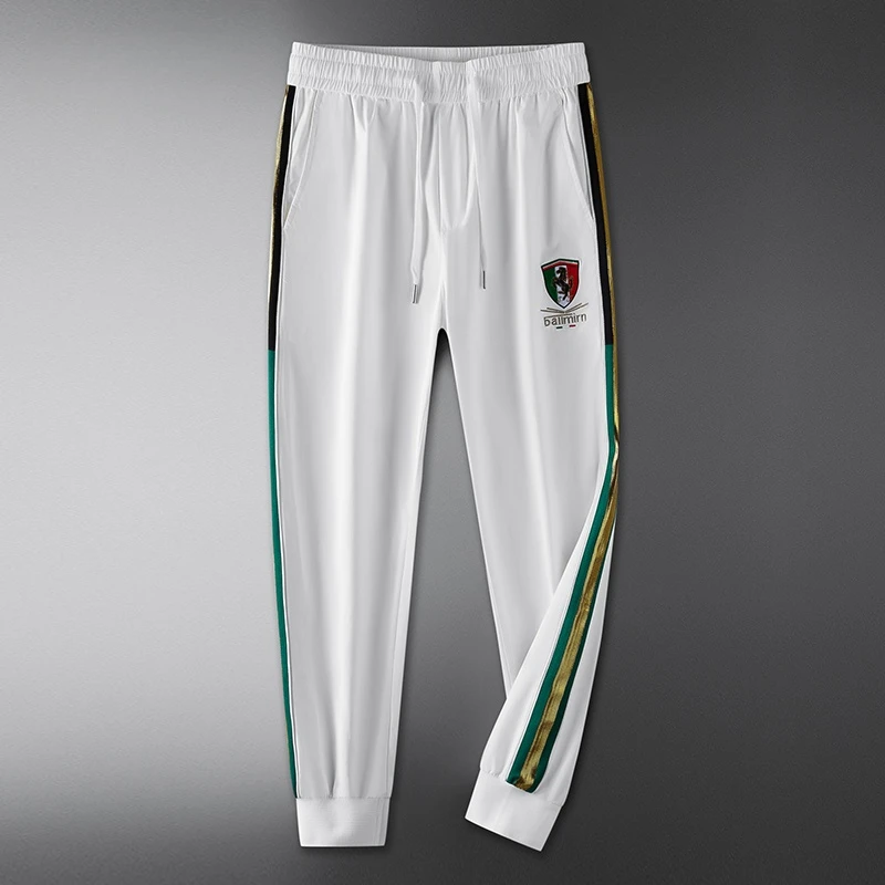 冰丝休闲裤男士夏季薄款新款轻奢透气修身束脚时尚百搭运动卫裤子