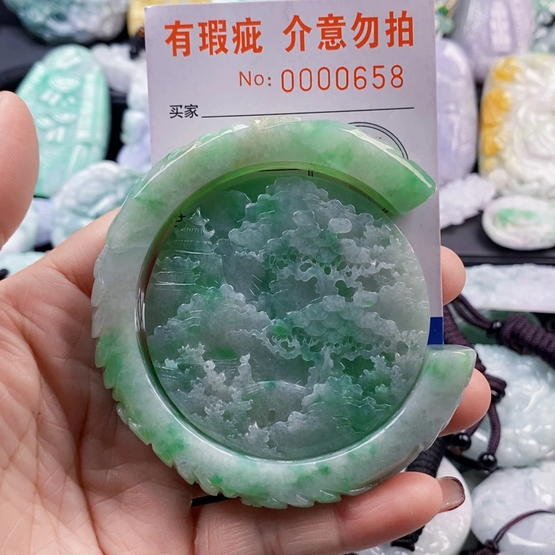 翡翠未镶嵌吊坠(不含链)文*文