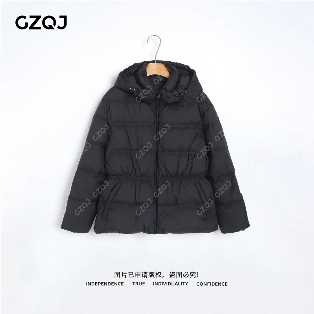 老琴私服【冬眠日记】气质连帽收腰显瘦羽绒服外套女冬季新款7880