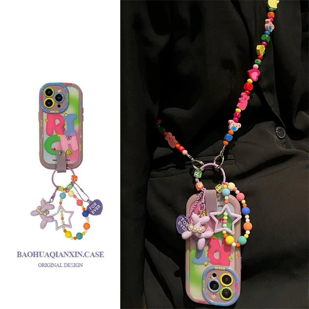 多巴胺Rich小狗挂饰适用苹果16promax手机壳iPhone15Pro防摔14新